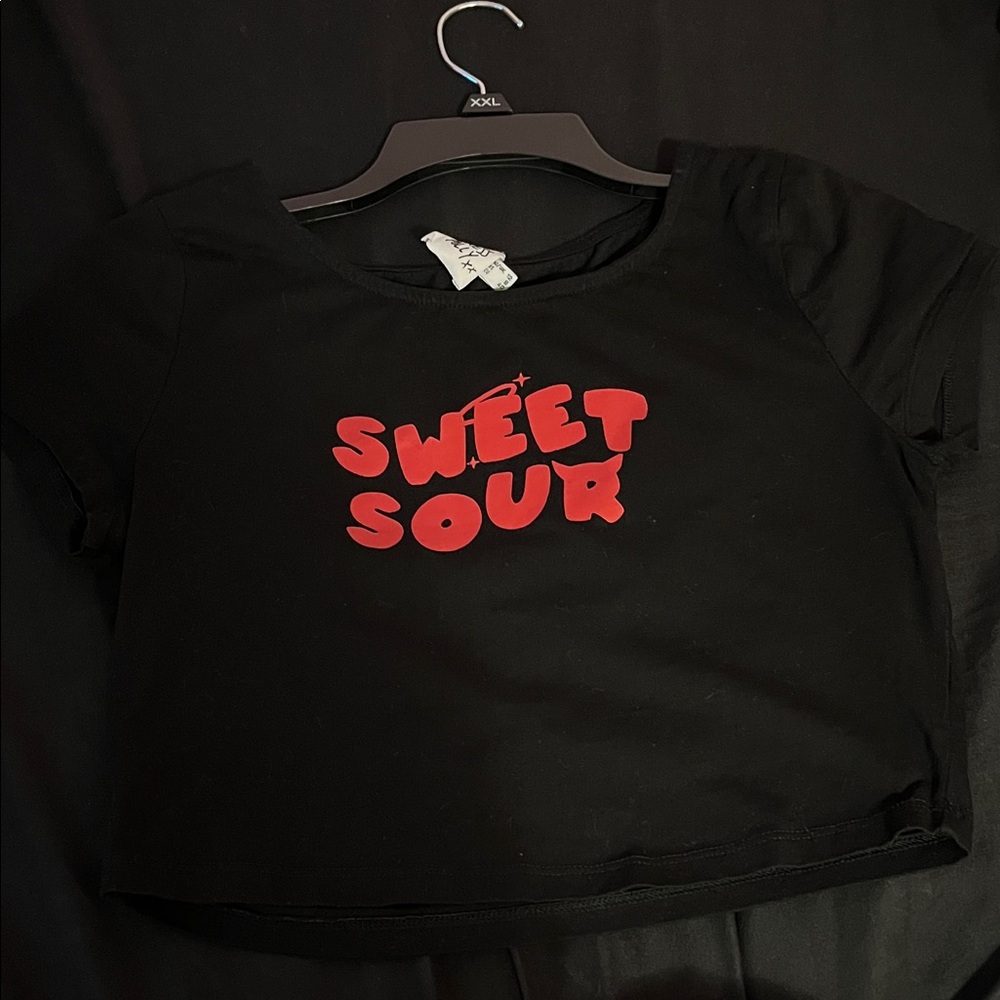 Princess Polly Black Tee with Red Print